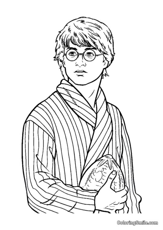 Harry Potter en robe - Page de Coloriage
