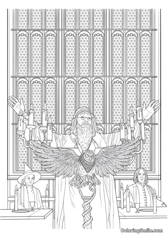Albus Dumbledore, Minerva McGonagall et Severus Snape - Page de Coloriage