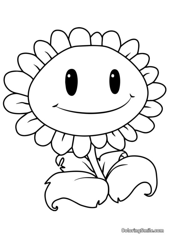 Gros Tournesol de Plants vs. Zombies - Page de Coloriage