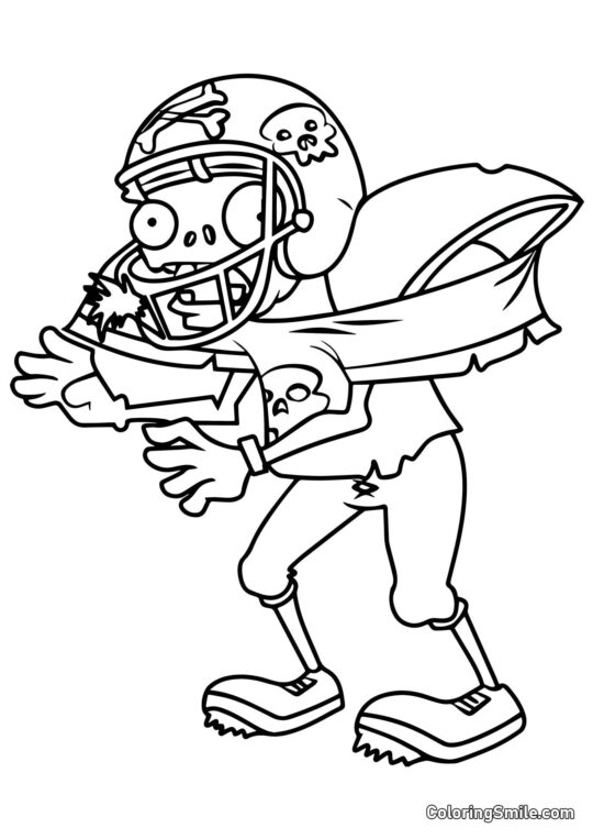 Zombie Footballeur - Page de Coloriage