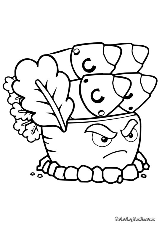 Carotte-Rocket de Plants vs. Zombies - Page de Coloriage