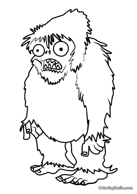 Zombie Yeti - Page de Coloriage