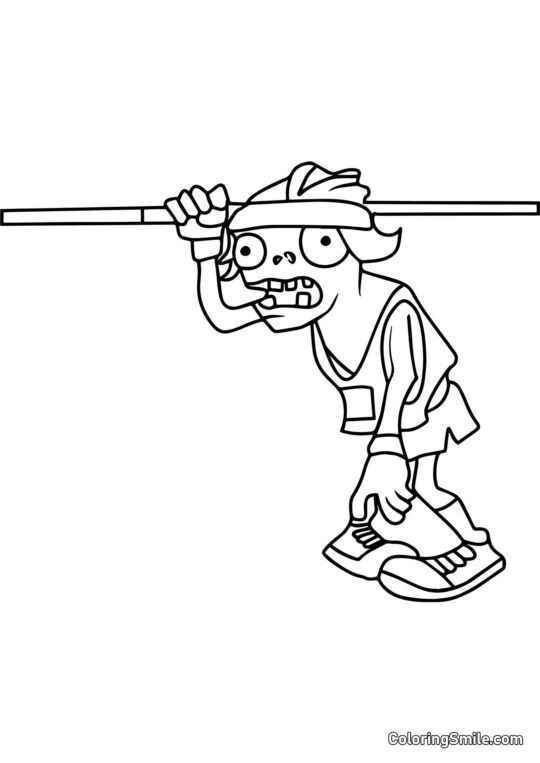 Zombie Saut à Poteau - Page de Coloriage