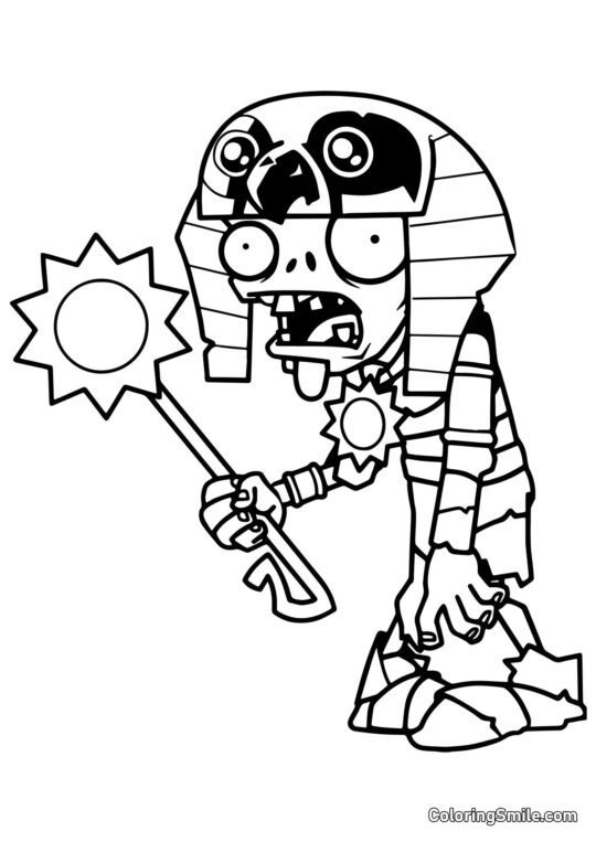 Zombie Pharaon - Page de Coloriage