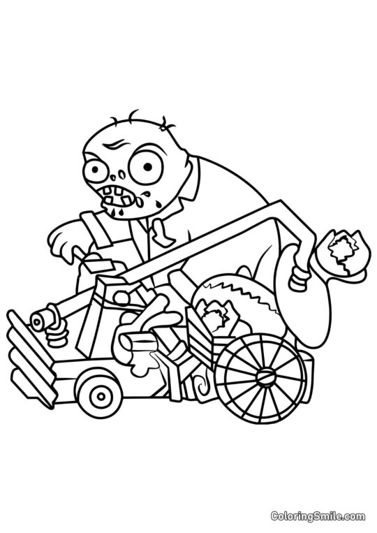 Zombie Catapulte - Page de Coloriage