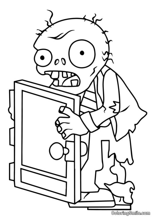 Zombie de Porte - Page de Coloriage