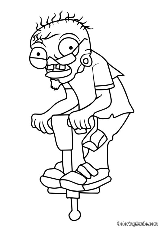 Zombie Pogo - Page de Coloriage