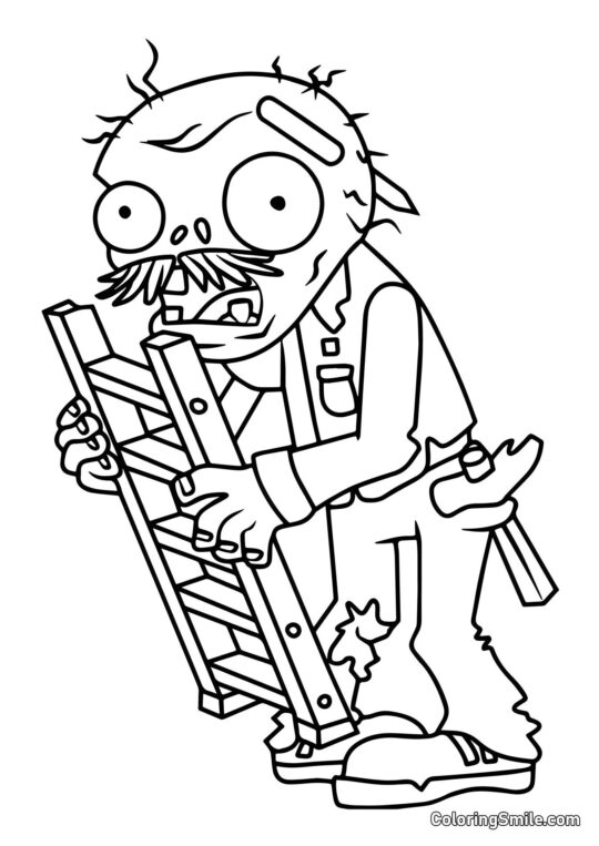 Zombie Échelle - Page de Coloriage