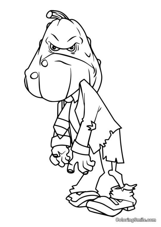 Zombie Courgette - Page de Coloriage