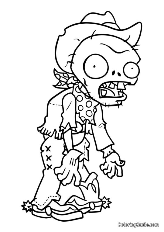 Zombie Cowboy - Page de Coloriage