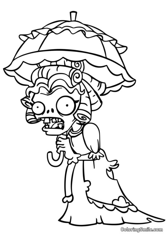 Zombie Parapluie - Page de Coloriage