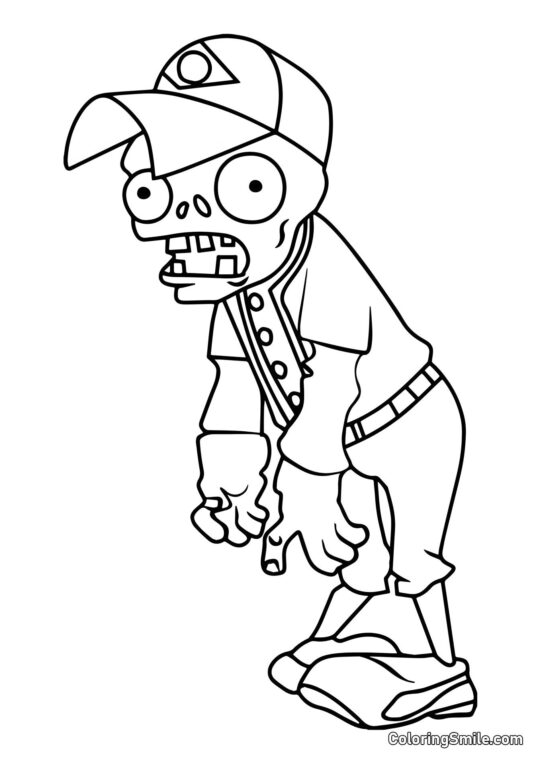 Zombie de Baseball - Page de Coloriage