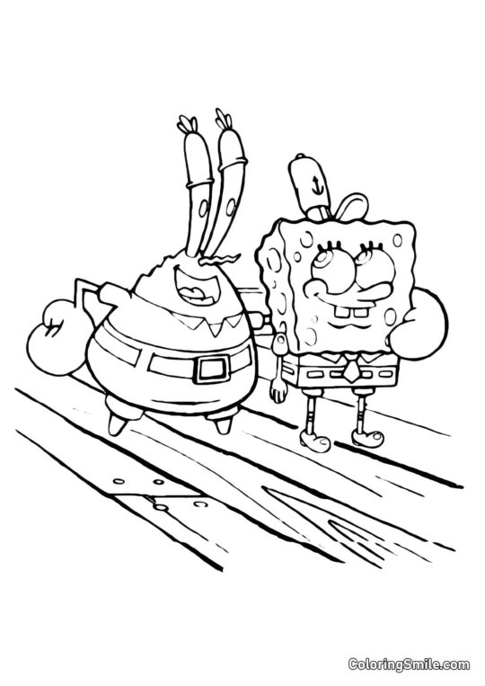 Étoile Patrick regardant à travers un télescope - Page de Coloriage