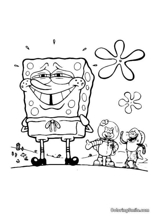 Le sourire de SpongeBob - Page de Coloriage