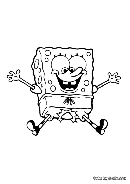 SpongeBob heureux - Page de Coloriage