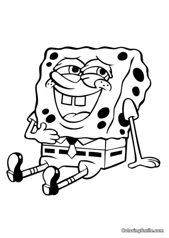 SpongeBob riant - Page de Coloriage