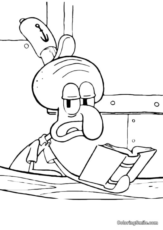 Les pensées de SpongeBob - Page de Coloriage