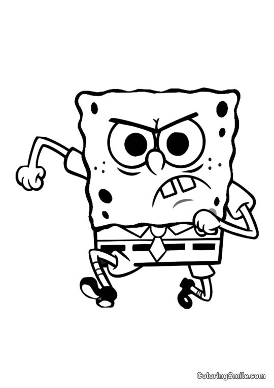 SpongeBob dans un bateau - Page de Coloriage