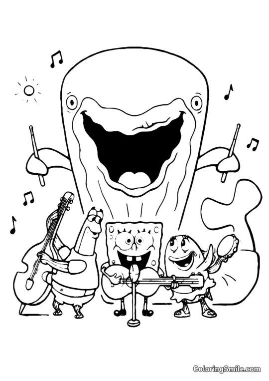 SpongeBob sautant - Page de Coloriage