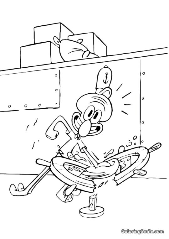 Le poulpe Carlo faisant la leçon à SpongeBob - Page de Coloriage