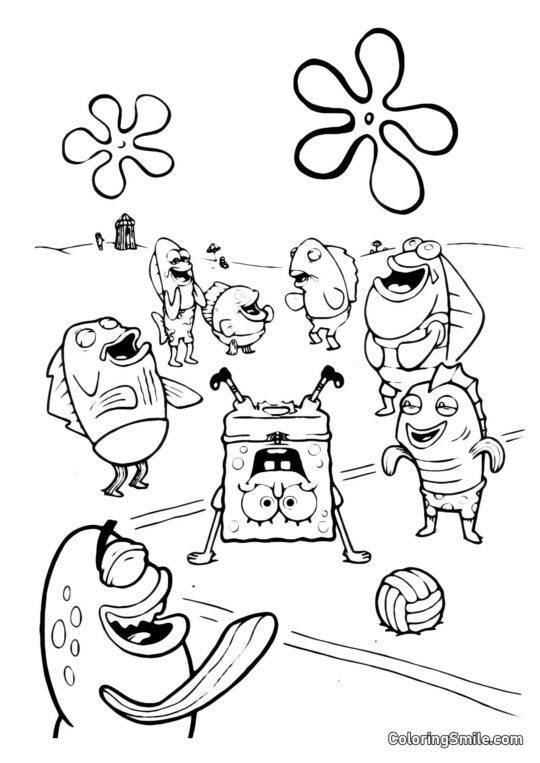 SpongeBob au concert - Page de Coloriage