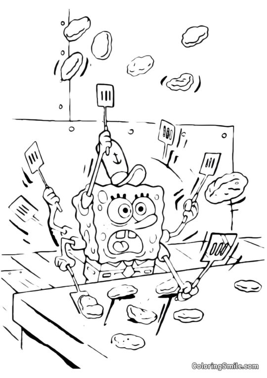 Le poulpe Carlo réfléchissant - Page de Coloriage