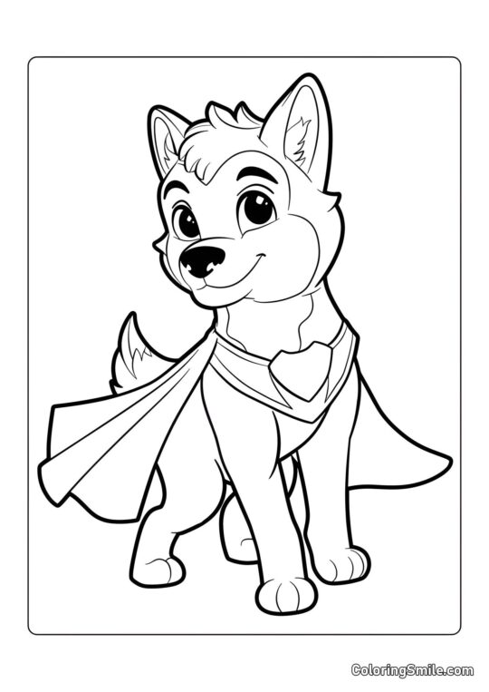 Chien super-héros - Page de Coloriage