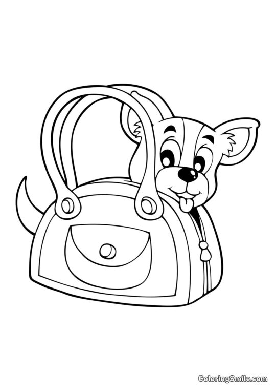 Chien dans un sac - Page de Coloriage