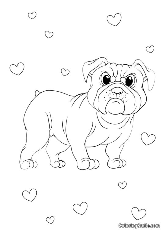Bulldog - Page de Coloriage