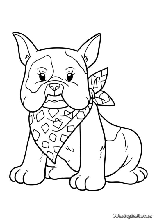 Mignon bulldog - Page de Coloriage