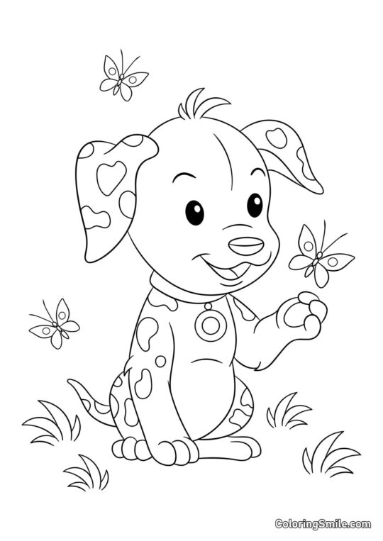 Chiot tacheté - Page de Coloriage