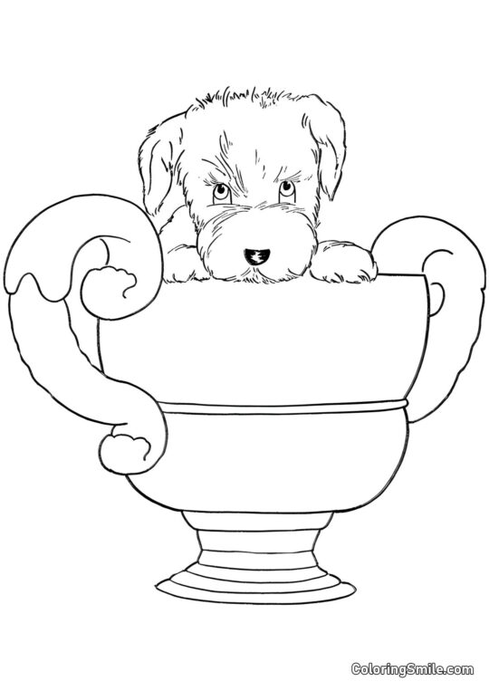 Chien a reçu un prix - Page de Coloriage