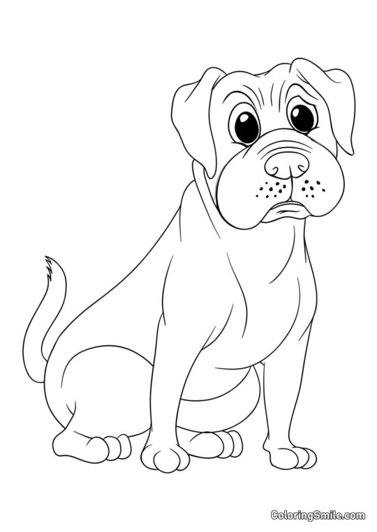 Chien Boxer - Page de Coloriage