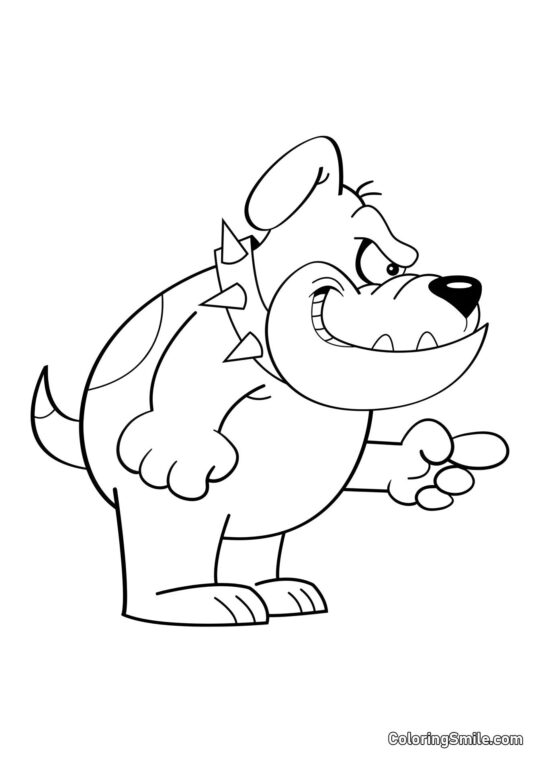 Bulldog cartoon - Page de Coloriage