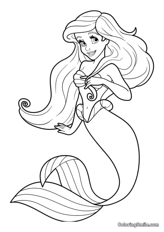 Ariel pour bébés - Page de Coloriage