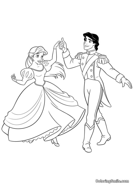Princesse Ariel et Éric - Page de Coloriage
