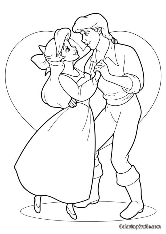 Ariel et Prince Éric - Page de Coloriage