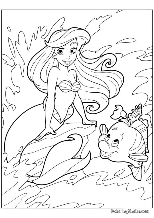 Belle Ariel - Page de Coloriage