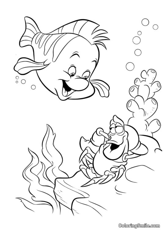 Sébastien et Poisson Clown - Page de Coloriage