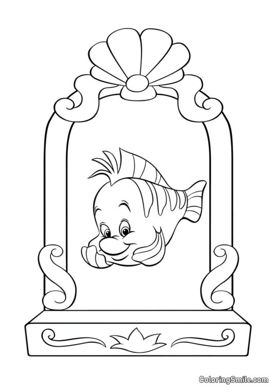 Poisson Clown dans le miroir - Page de Coloriage