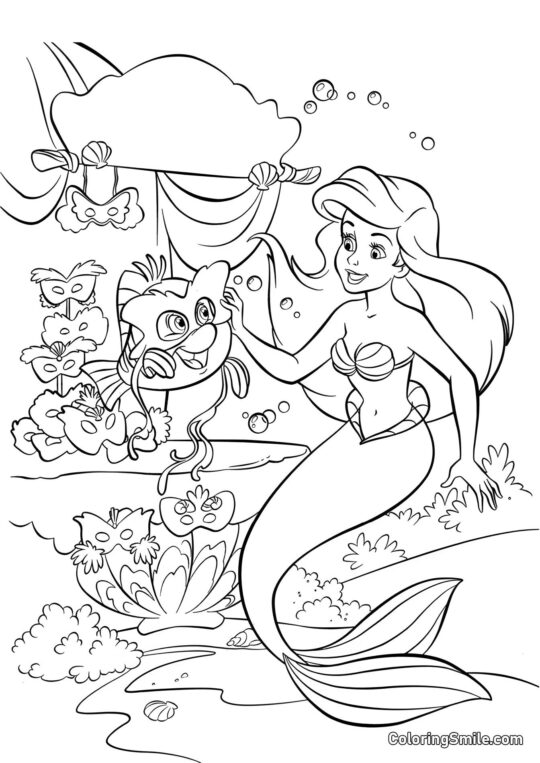 Mascarade de la sirène - Page de Coloriage
