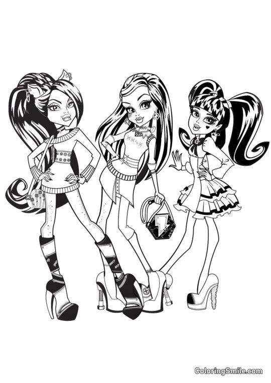 Poupées Monster High Poupées Monster High - Page de Coloriage