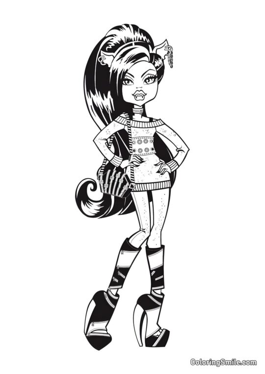 Clawdeen Wolf de Monster High Clawdeen Wolf de Monster High - Page de Coloriage