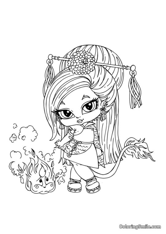 Jinafire Long — Fille du Dragon Chinois Jinafire Long — Fille du Dragon Chinois - Page de Coloriage
