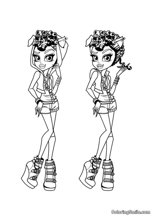 Clawdeen et Howleen Wolf Clawdeen et Howleen Wolf - Page de Coloriage