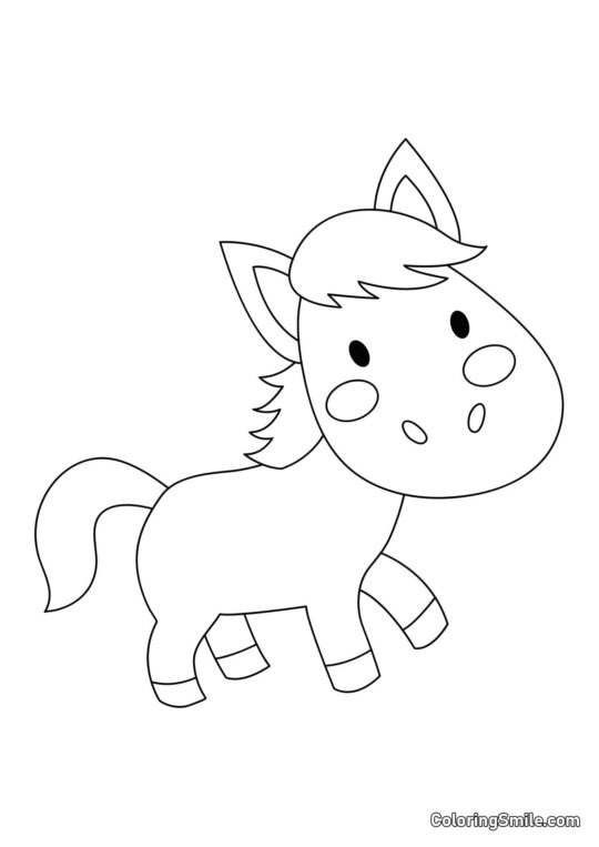 Foal simple pour les enfants - Page de Coloriage