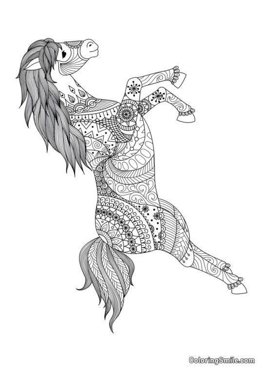 Cheval sauvage anti-stress - Page de Coloriage