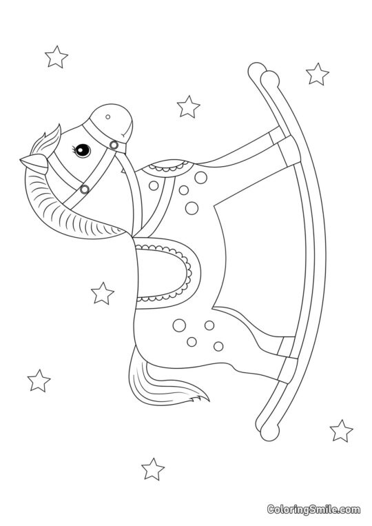 Cheval jouet - Page de Coloriage