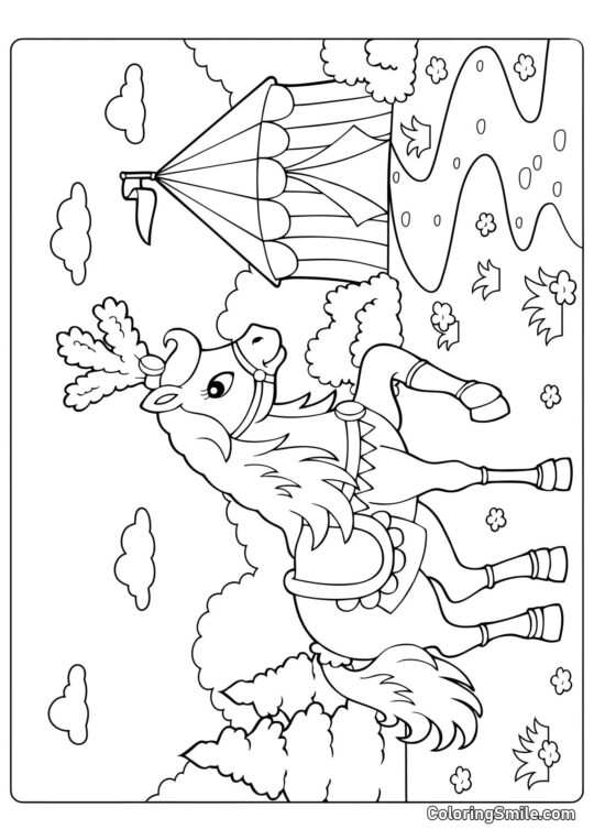 Cheval de cirque - Page de Coloriage
