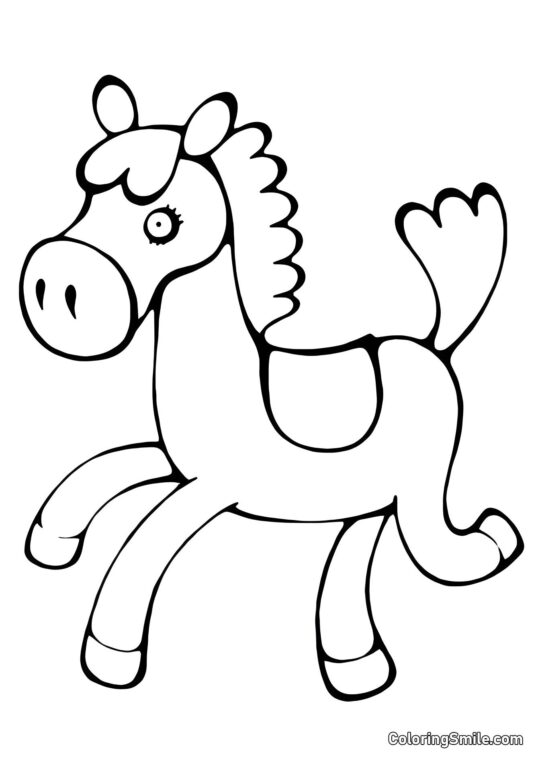 Poney jouet - Page de Coloriage